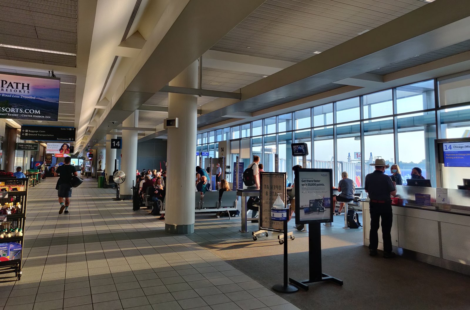 The gate area inside Manchester-Boston Regional Airport